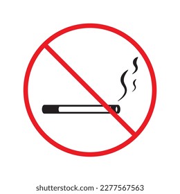 No smoking vector icon. Do not smoke cigarette icon. Smoking prohibited. Forbidden smoke icon sign. No Tobacco symbol pictogram. Restriction icon. Warning Caution label ban danger