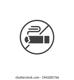 No smoking vector icon. filled flat sign for mobile concept and web design. Stop smoke glyph icon. Symbol, logo illustration. Vector graphics