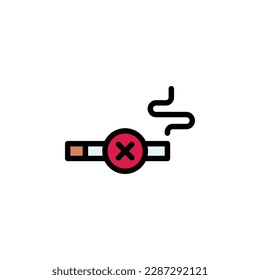 no smoking vector icon filled line style. perfect use for logo, presentation, website, and more. simple modern icon design color line style