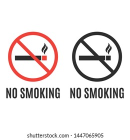 No Smoking Vector Icon. Flat Icon no smoke. Smoke bad icon