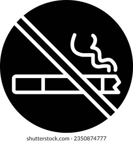 No Smoking Vector Icon Glyph Style