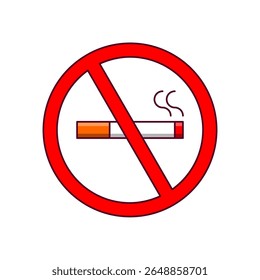 Ilustración de icono de Vector sin fumar