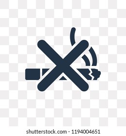 No smoking vector icon isolated on transparent background, No smoking transparency concept can be used web and mobile