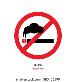 No Smoking Vector Icon Isolated On White Background
