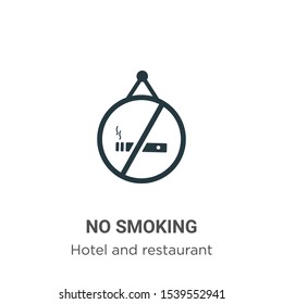 No smoking vector icon on white background. Flat vector no smoking icon symbol sign from modern hotel and restaurant collection for mobile concept and web apps design.