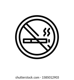 No Smoking vector icon in outline style on white background