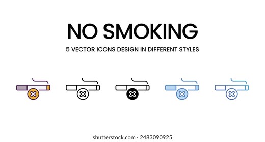 No Fumar iconos vectoriales conjunto ilustración de stock
