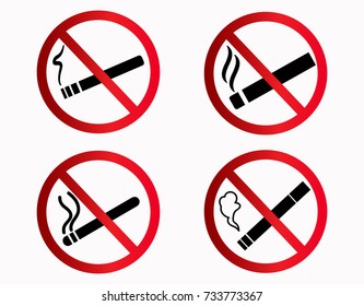No Smoking vector icons set