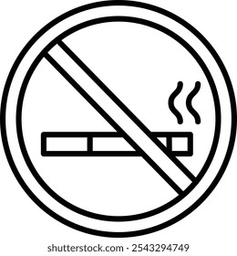 No Smoking Vector Illustration Detailed Icon