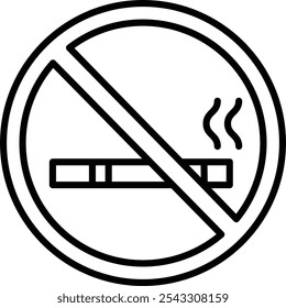 No Smoking Vector Illustration Detailed Icon