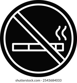 No Smoking Vector Illustration Detailed Icon