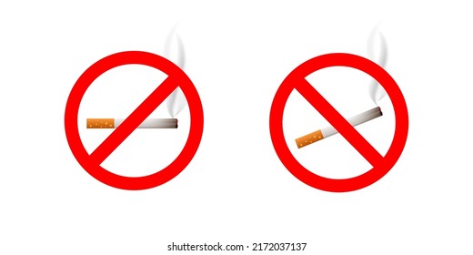 No smoking vector illustration. Tobacco cigarette smoke prohibition.
