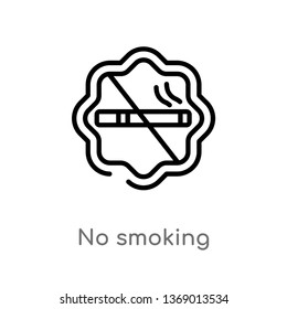no smoking vector line icon. Simple element illustration. no smoking outline icon from hotel concept. Can be used for web and mobile