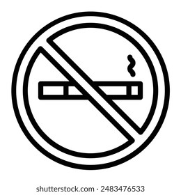 No Smoking Vektorgrafik Line Icon Design