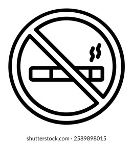 No Smoking Vector Line Icon Design For Personal And Commercial Use