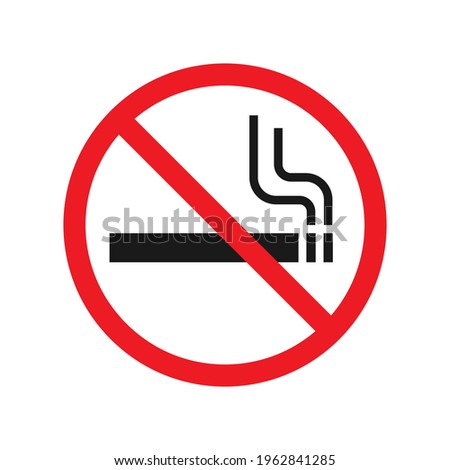 No smoking vector sign. Do not smoke icon symbol. Cigarette prohibition logo. Isolated on white background.
