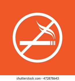 No smoking vector sign. Orange background