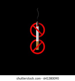 No smoking vector sign. Stop smoking illustration. World no tobacco day.