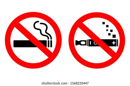No smoking vector signs set isolated on white background