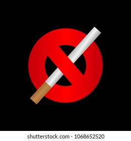 No Smoking Vector Template Design Illustration