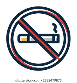 No Smoking Vector Thick Line Filled Dark Colors Icons For Personal And Commercial Use.
