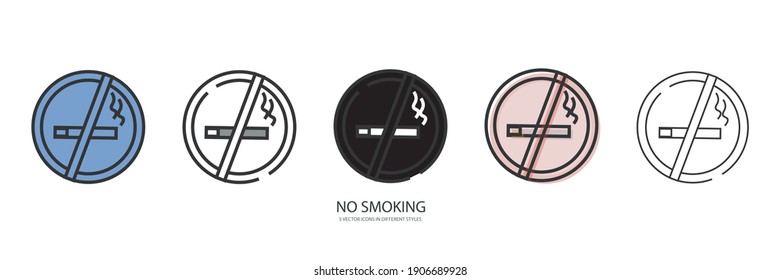 icono de no fumar tipo de vector