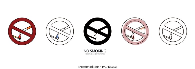 icono de no fumar tipo de vector