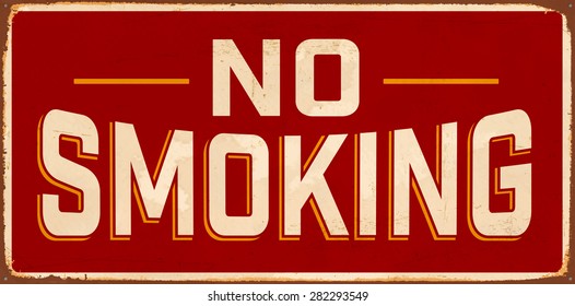 No Smoking Vintage Metal Sign with realistic rust and used effects.