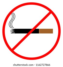 No smoking warning sign design on the white isolated background, no smoking are