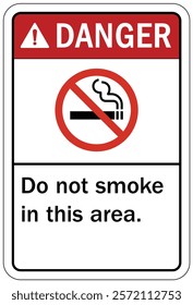 No smoking warning sign and labels