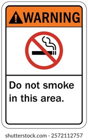 No smoking warning sign and labels