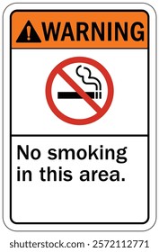 No smoking warning sign and labels