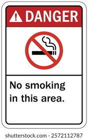 No smoking warning sign and labels