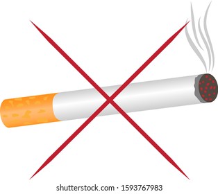 No smoking warning vector pictogram sign 