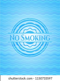 No Smoking water wave representation badge background.