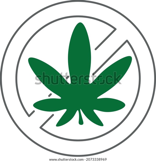 No Smoking Weed Sign Icon Green Stock Vector (Royalty Free) 2073338969 ...