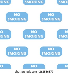 No smoking white and blue seamless pattern for web design. Vector symbol