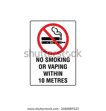 No Smoking within 10m of Kitchen Prohibitive Symbol Sign Vector Illustration for Food Service Fire Safety