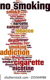 No smoking word cloud concept. Vector illustration