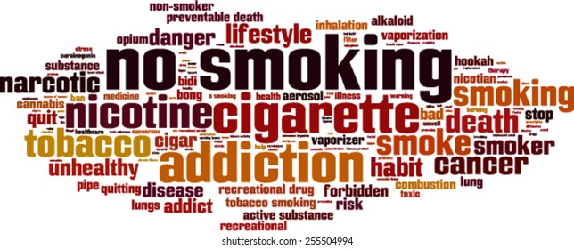 No smoking word cloud concept. Vector illustration