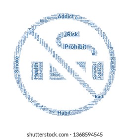 no smoking word cloud. tag cloud about no smoking