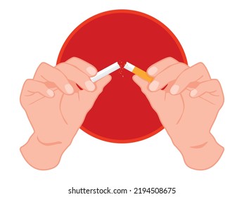 No smoking and World No Tobacco Day, broken cigarette. Quit smoking.