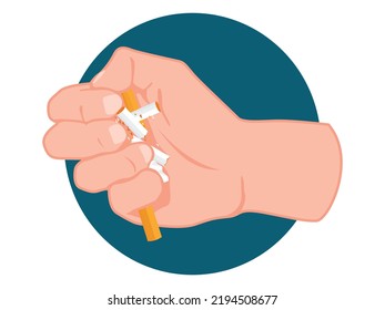 No smoking and World No Tobacco Day, broken cigarette. Quit smoking.