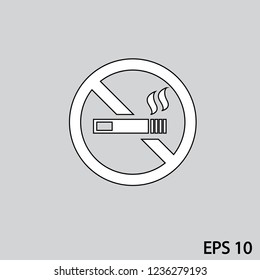 no smoking zone icon vector on gray background.