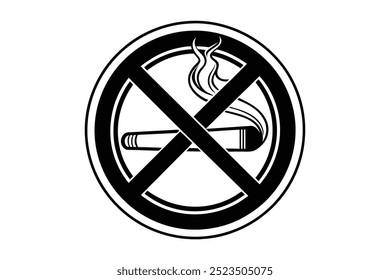 no smokingb sign silhouette vector icon on white background.