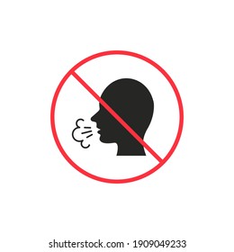 No sneeze no cough vector icon. Flat sign isolated on a white background.