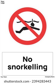 No snorkelling signs symbol standard iso 7010