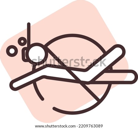 No snorkling allowed, illustration, vector on white background.