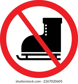 No Snow Skating Allowed Warning Sign.