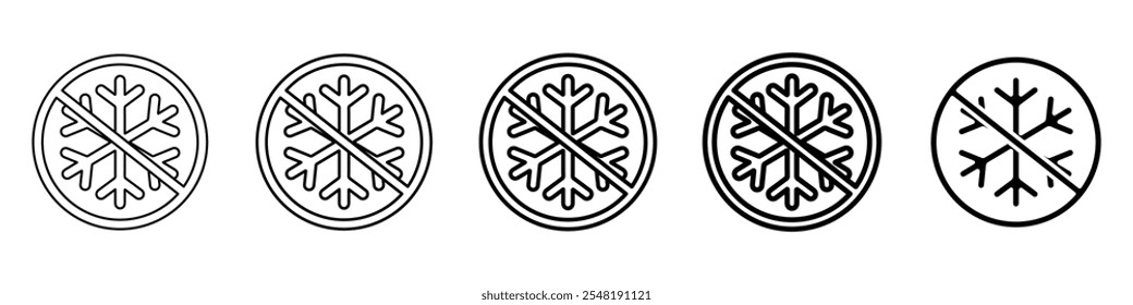 no snowflake icon Simple thin line logo set